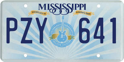 MS license plate PZY641