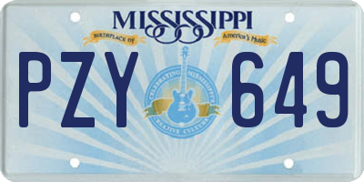 MS license plate PZY649