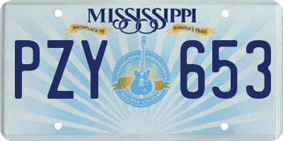 MS license plate PZY653