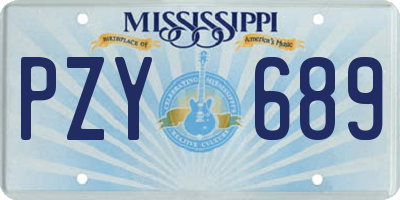 MS license plate PZY689