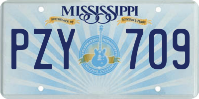 MS license plate PZY709