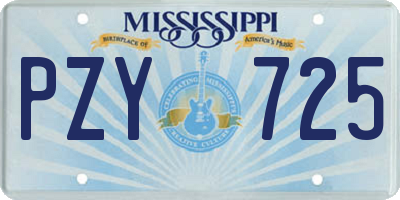MS license plate PZY725