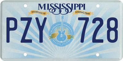 MS license plate PZY728