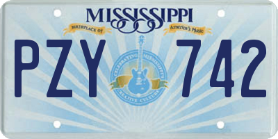 MS license plate PZY742