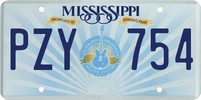MS license plate PZY754
