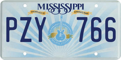 MS license plate PZY766