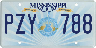 MS license plate PZY788