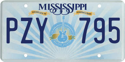 MS license plate PZY795