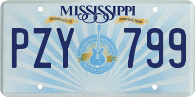 MS license plate PZY799