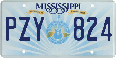 MS license plate PZY824