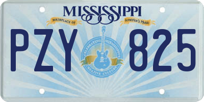 MS license plate PZY825