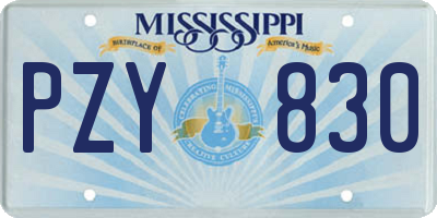 MS license plate PZY830