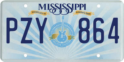 MS license plate PZY864