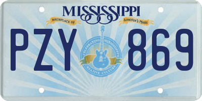 MS license plate PZY869