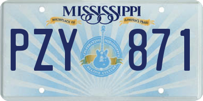 MS license plate PZY871