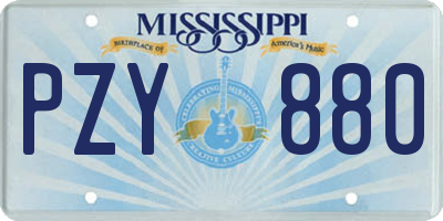 MS license plate PZY880