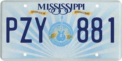 MS license plate PZY881