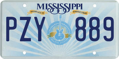 MS license plate PZY889