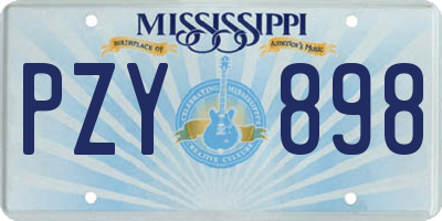 MS license plate PZY898