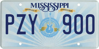 MS license plate PZY900