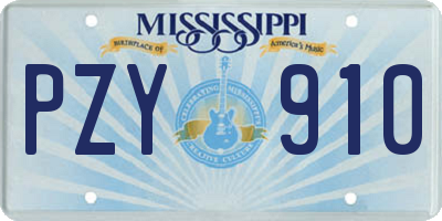 MS license plate PZY910