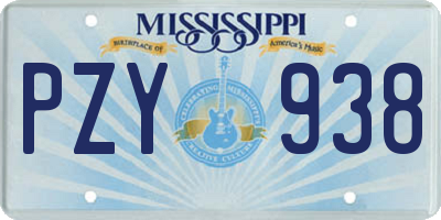 MS license plate PZY938