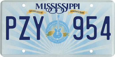 MS license plate PZY954