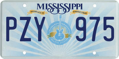 MS license plate PZY975