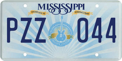 MS license plate PZZ044