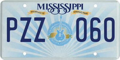 MS license plate PZZ060
