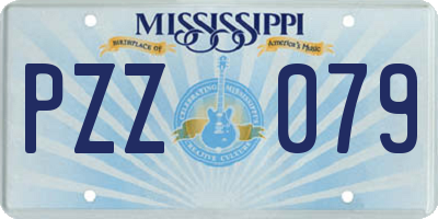 MS license plate PZZ079
