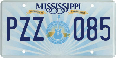 MS license plate PZZ085