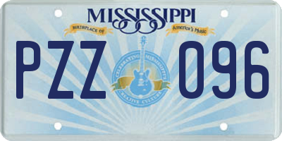 MS license plate PZZ096