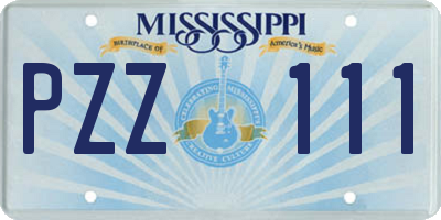 MS license plate PZZ111