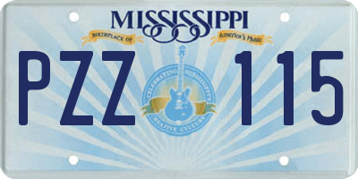 MS license plate PZZ115