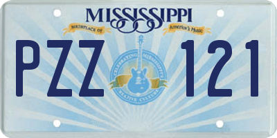 MS license plate PZZ121