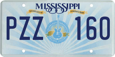 MS license plate PZZ160