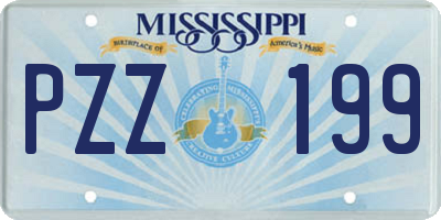 MS license plate PZZ199