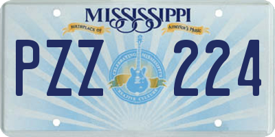 MS license plate PZZ224