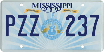 MS license plate PZZ237