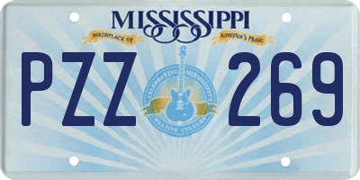 MS license plate PZZ269