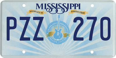 MS license plate PZZ270