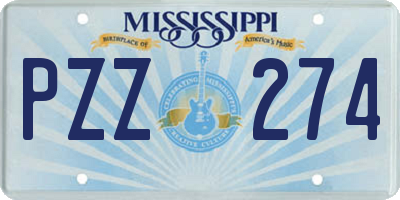 MS license plate PZZ274