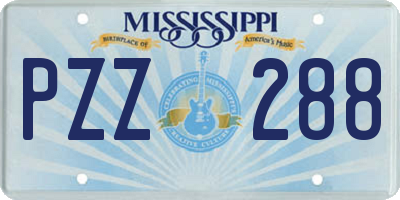 MS license plate PZZ288