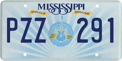 MS license plate PZZ291