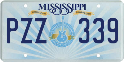 MS license plate PZZ339