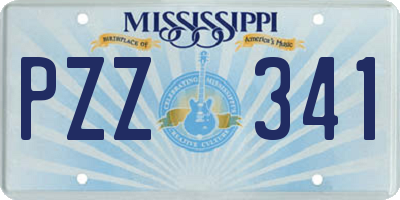 MS license plate PZZ341