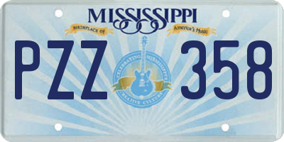 MS license plate PZZ358
