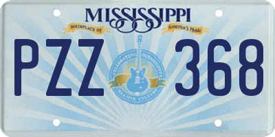 MS license plate PZZ368