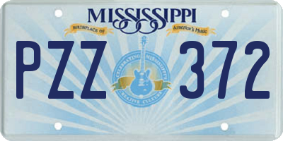 MS license plate PZZ372